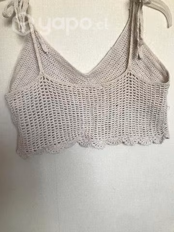 Polera crop a crochet - Imagen 3