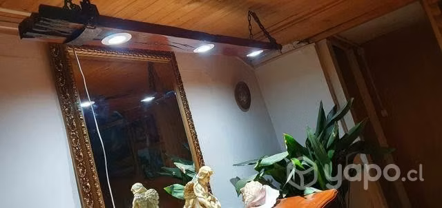 Lampara colgante nativa vitrificado forjado