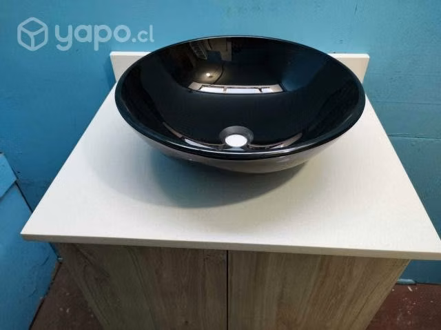 mueble vanitorio flotante con cuarzo