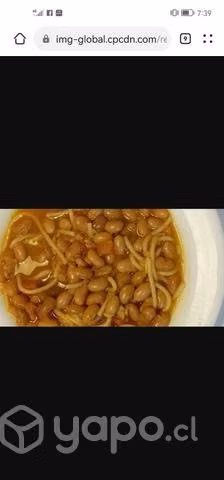 Porotos con rienda ensalada y postre o alverjado