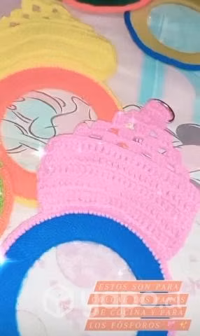Estuches, morralydecoración para cocina td crochet - Imagen 5