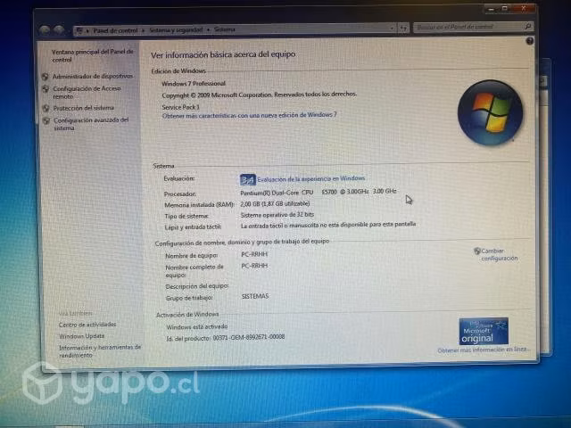 Computador Pentium de escritorio