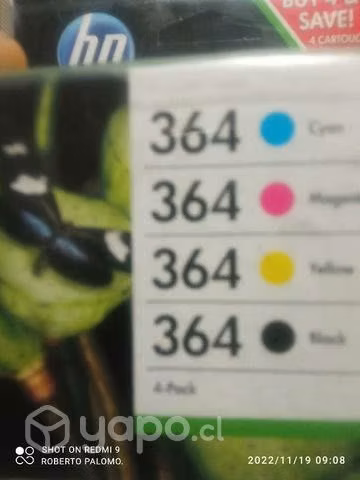 Packs de tintas HP 364 colores originales