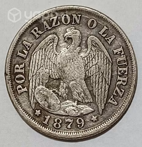 Moneda un décimo 1879 plata 0.5