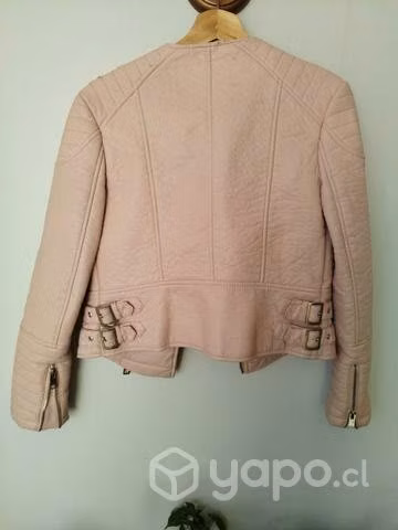 Chaqueta ecocuero ZARA rosada - Imagen 4