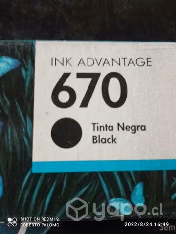 Tintas HP 670 y 564 colores originales