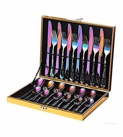 Set 24 Pcs Cuchillería Cubiertos De Lujo Maleta