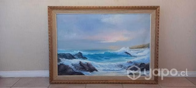 Óleo original en tela tema paisaje marino