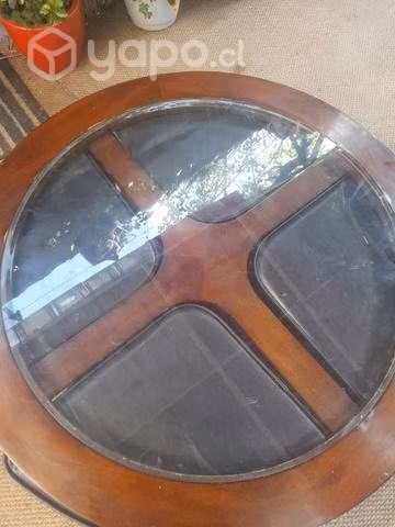 Mesa de centro con vidrio
