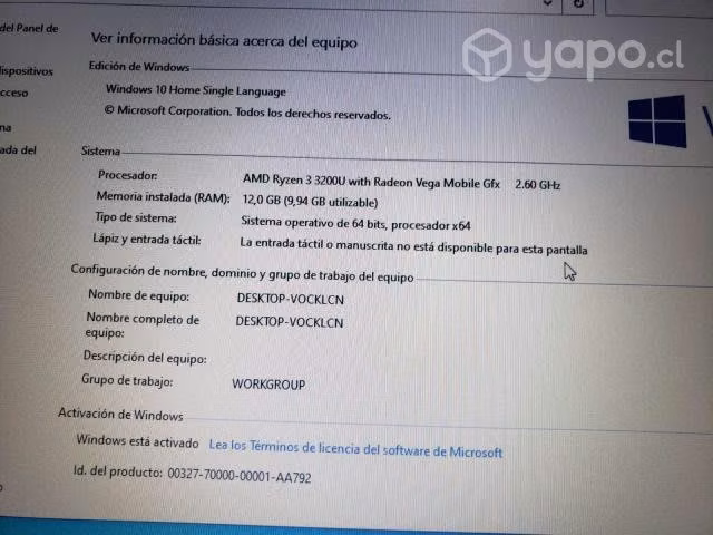 Notebook acer aspire 3, amd ryzen 3 3200u, 12gb ra