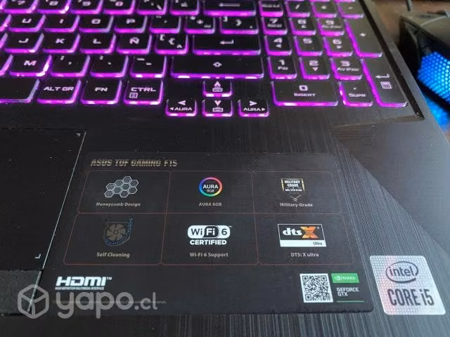 ASUS tuf gaming F15 i5/8G/512ssd/gtx1650 - Imagen 2