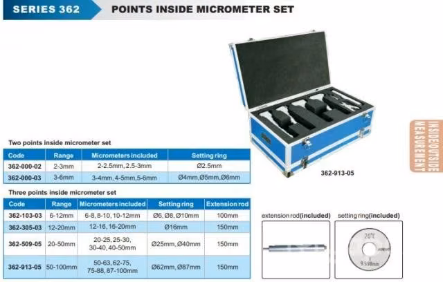 JGO. MICROMETRO INT. 3 PUNTOS 20-50mm ACCUD