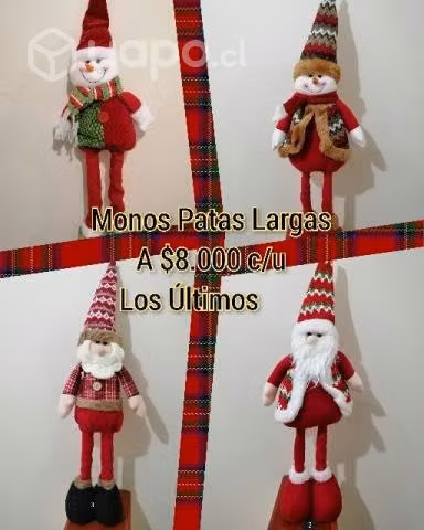 Monos patas largas navideños