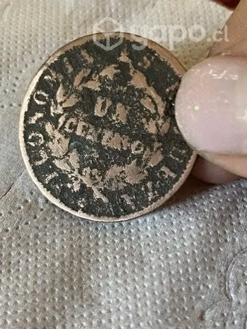 Moneda chilena Año 1853 coleccionable - Imagen 3