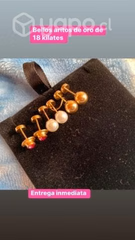 Preciosos aros de oro de 18 kilates
