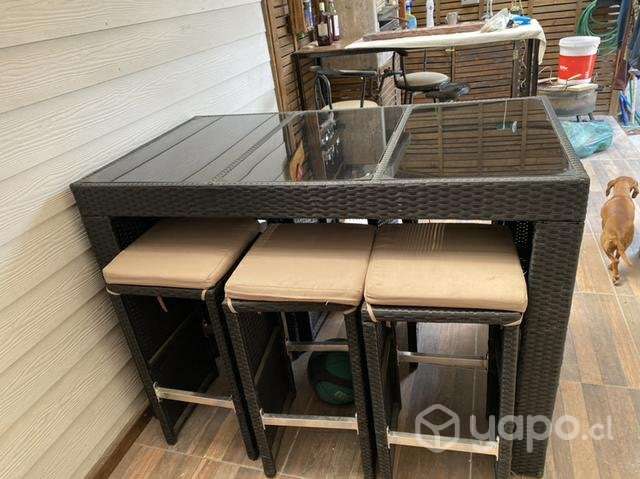 Mesa barra rattan - Imagen 2