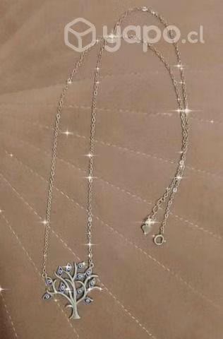 Collar plata fina 925, diseño de árbol de la vida