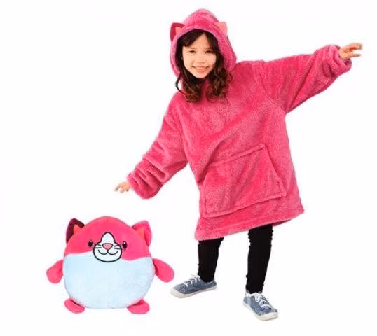 Poleron Peluche Infantil Capucha Diseño Mascotas