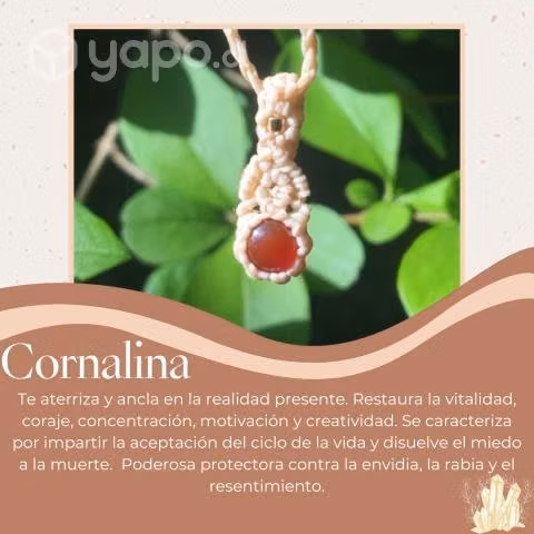 Collar macramé Cornalina - Imagen 2