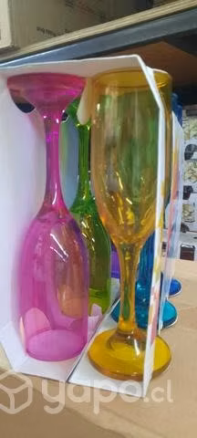 Copas de colores de champang - Imagen 2