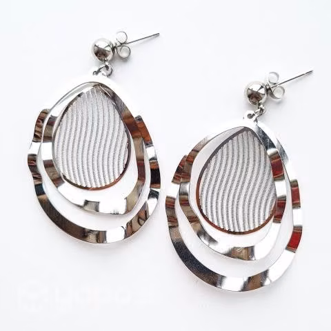 Aros Acero Gotas Onduladas - Imagen 2