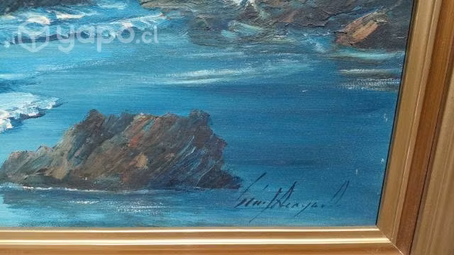 Marina al óleo; prospero araya - Imagen 4