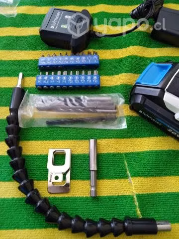 Taladro Inalambrico 20 v bateria litio + accesorio