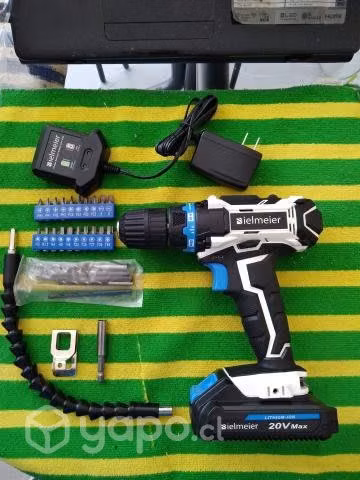 Taladro Inalambrico 20 v bateria litio + accesorio