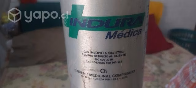 Tubo oxigeno con carro de trasporte