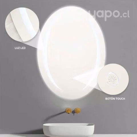 Espejo para baño touch con luz led 60×80 - Imagen 2