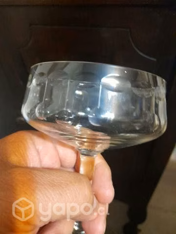 6 copas de cristal tallado - Imagen 2