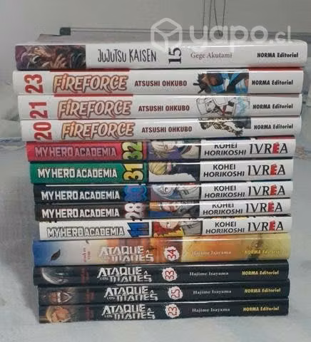 mangas (snk, mha, fire force y jjk)