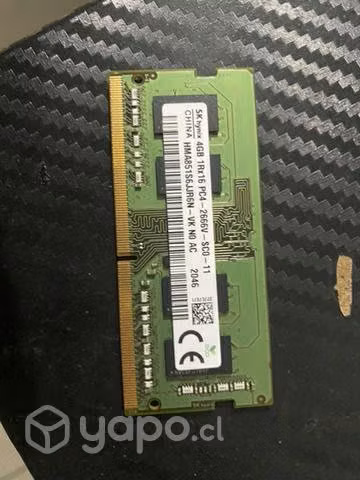 Memoria ram de notebook de 4g