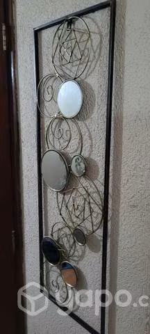 Espejo decorativo de formas y fierro 90x30