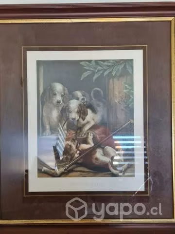 Cuadro animales perritos, excelente estado