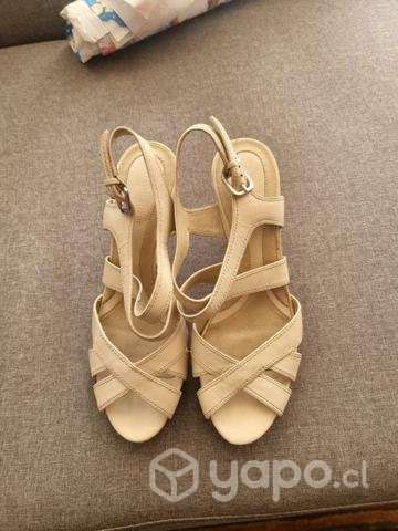 Sandalia de cuero beige 40 - Imagen 2