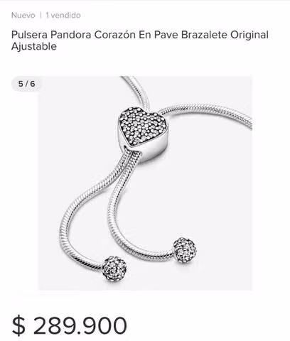 Brazalete PANDORA Moments corazón, Zirconia Pave