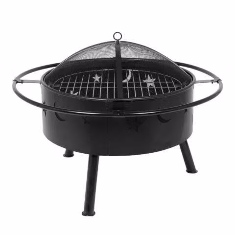 Brasero Metal Para Leña O Carbón Con Tapa 82x67 cm