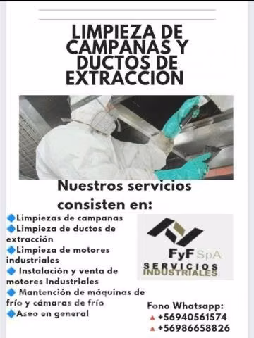Limpiezas de campanas y ductos de extraccion