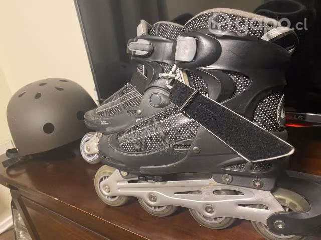 Patines RIDER casco muñequeras y tobilleras