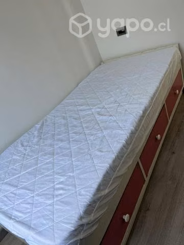 Cama madera con cajoneras