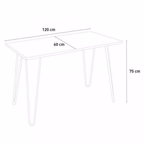 Mesa Tolix Plata 120x60cm, Pub, Personalizable