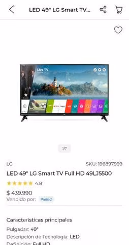 Smart tv lg 49" - Imagen 4