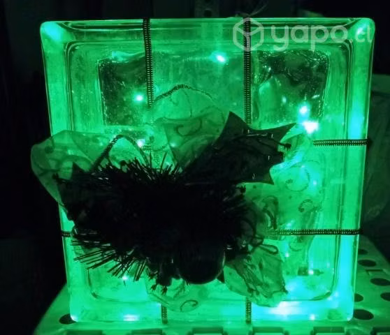 Cubo adorno navideño de vidrio iluminado, nuevo - Imagen 3