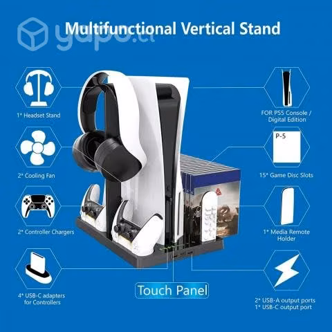 Soporte Vertical Ps5 2 Ventilador Enfriador Sony P - Imagen 2