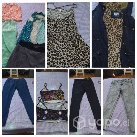 Blusas, crotops, pantalones y chaqueta