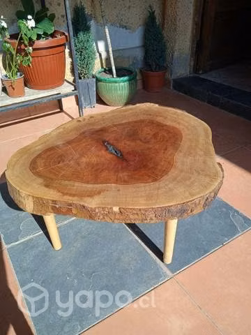 Mesa de centro rústica vitrificada