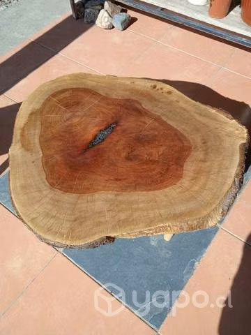 Mesa de centro rústica vitrificada