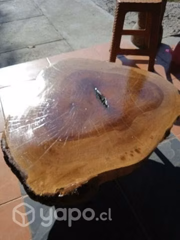 Mesa de centro rústica vitrificada