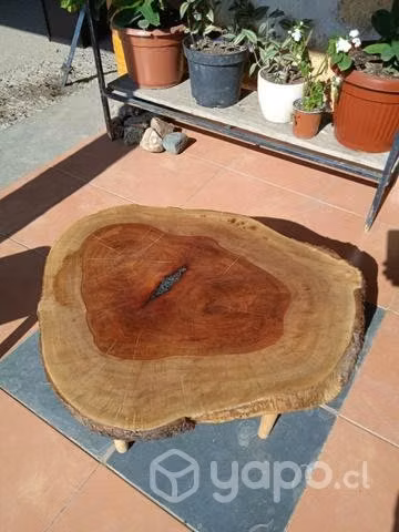 Mesa de centro rústica vitrificada